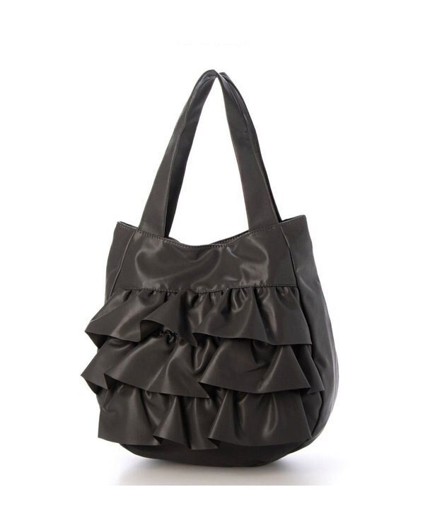 UNBILLION カシュカシュ cachecache / フリルトートバッグ ダークグレー