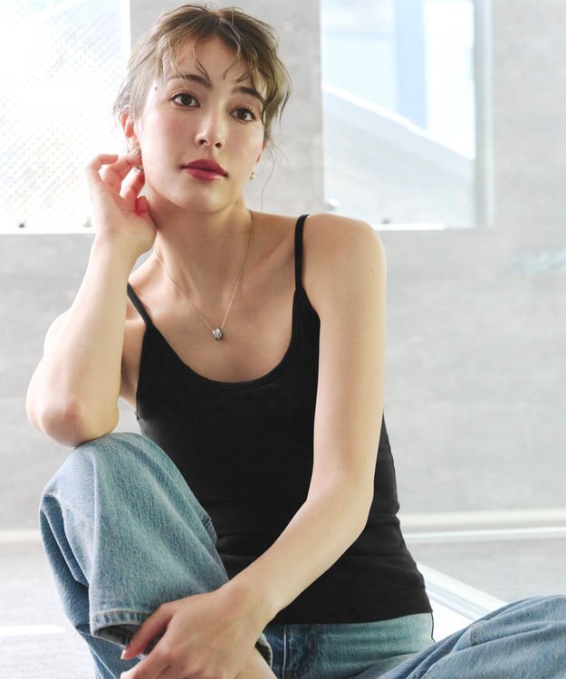 Tiaclasse 【洗える】カップ付きタンクトップ＆キャミソール キャミソール：ブラック