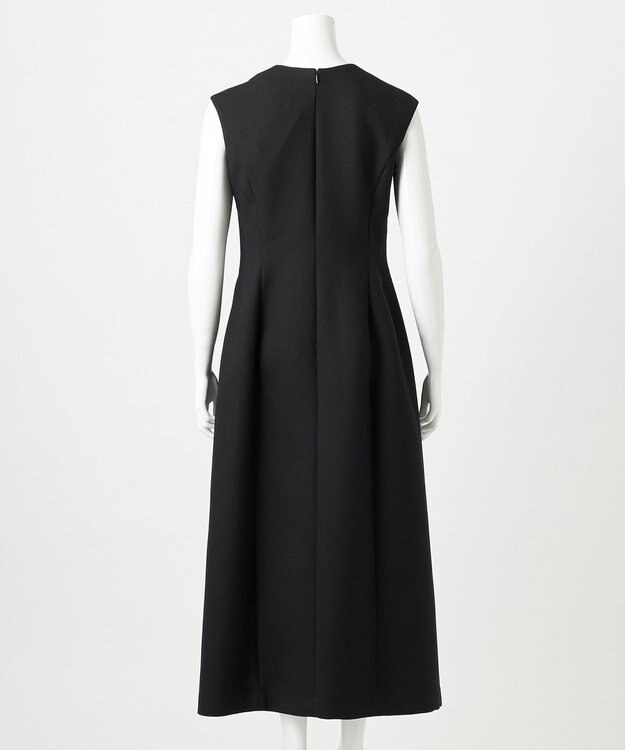 23区 S 【エステータ】ウールダブルジョーゼット ドレス ブラック系