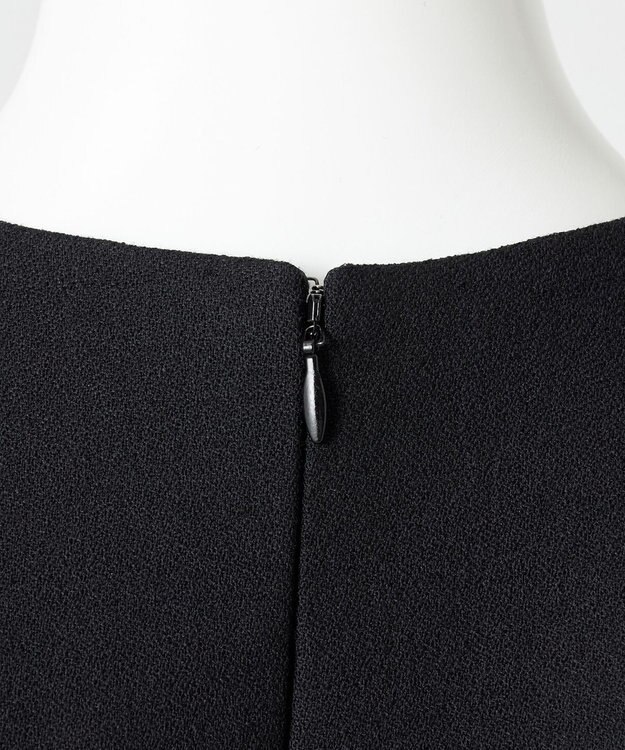 23区 S 【エステータ】ウールダブルジョーゼット ドレス ブラック系