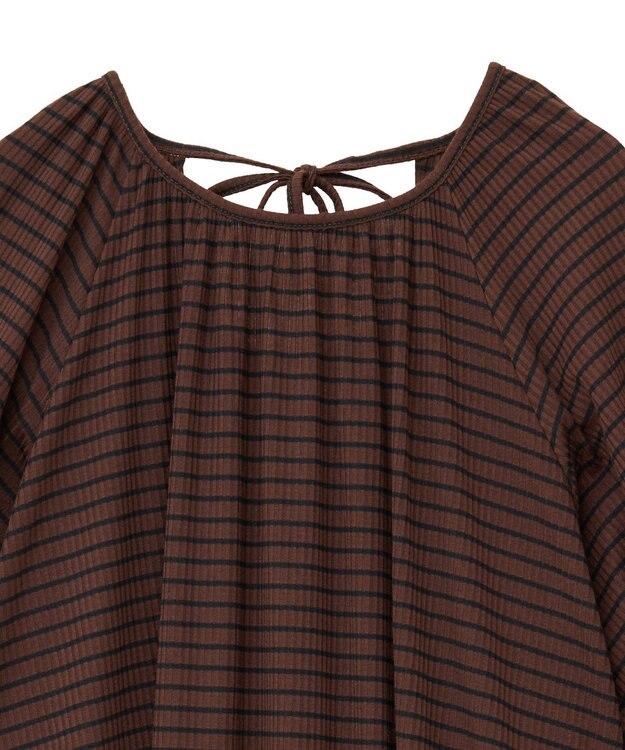 Green Parks ・ＳＵＧＡＲ　ＳＰＯＯＮ　ボーダーリブワンピース Charcoal Gray