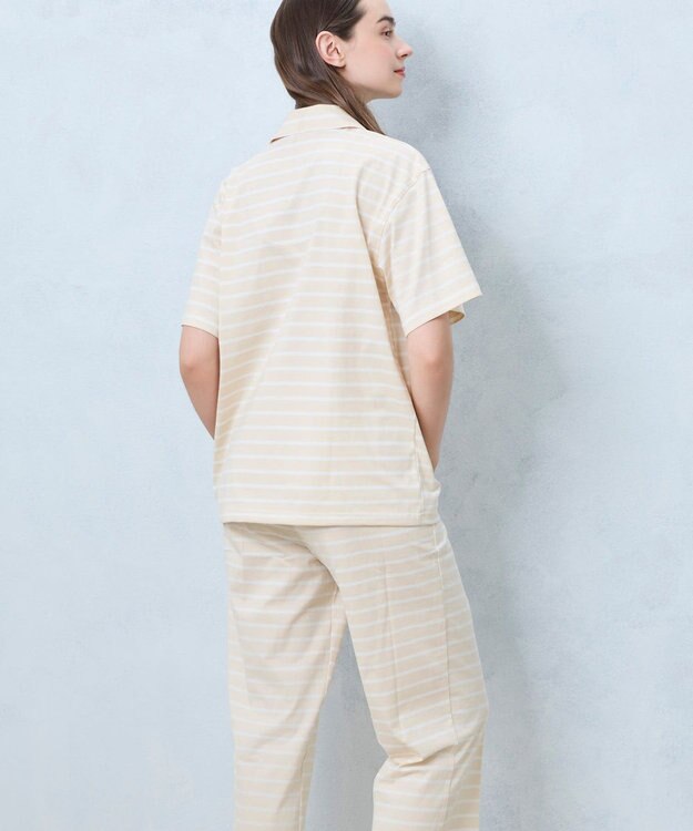 une nana cool 【綿100％】やわらか天竺ボーダー半袖パジャマ MADE WITH LIBERTY FABRIC BE