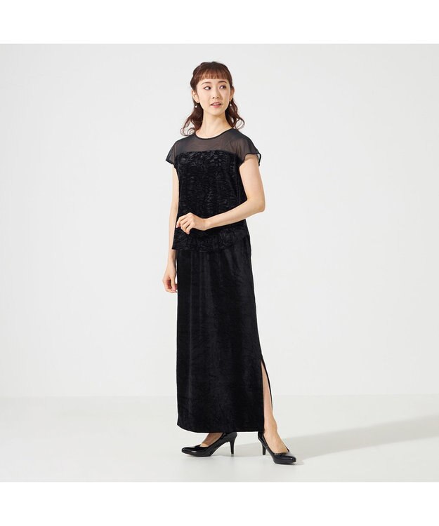Chacott velour skirt ブラック（ワッシャーベロア）