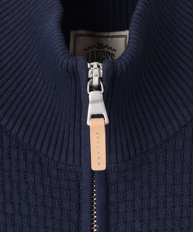 J.PRESS MEN 【High twist links】フルジップカーディガン ネイビー系