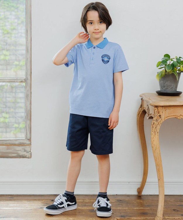 J.PRESS KIDS 【140-170cm】エンブレムポロシャツ ブルー