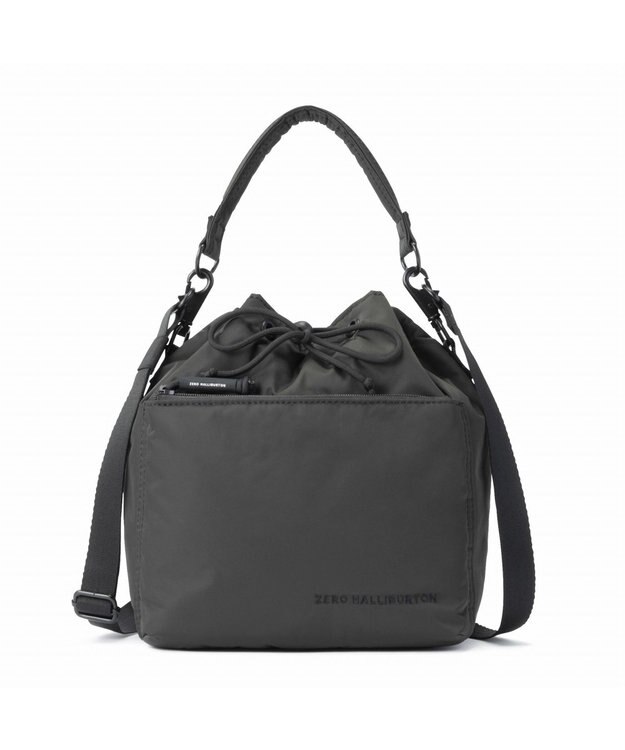 ZERO HALLIBURTON 【雑誌掲載】 DICROS SOLOシリーズ 巾着ショルダーバッグ ZHG-B DS 85006 チャコール