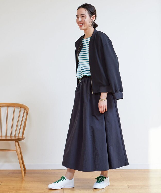 UNFILO 【マシンウォシャブル】ボーダーワイドT グリーン