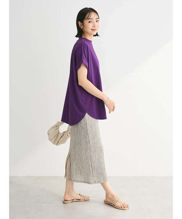 Green Parks 汗染み防止プチハイネックプルオーバー Purple