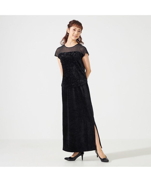 Chacott velour skirt ブラック（ワッシャーベロア）