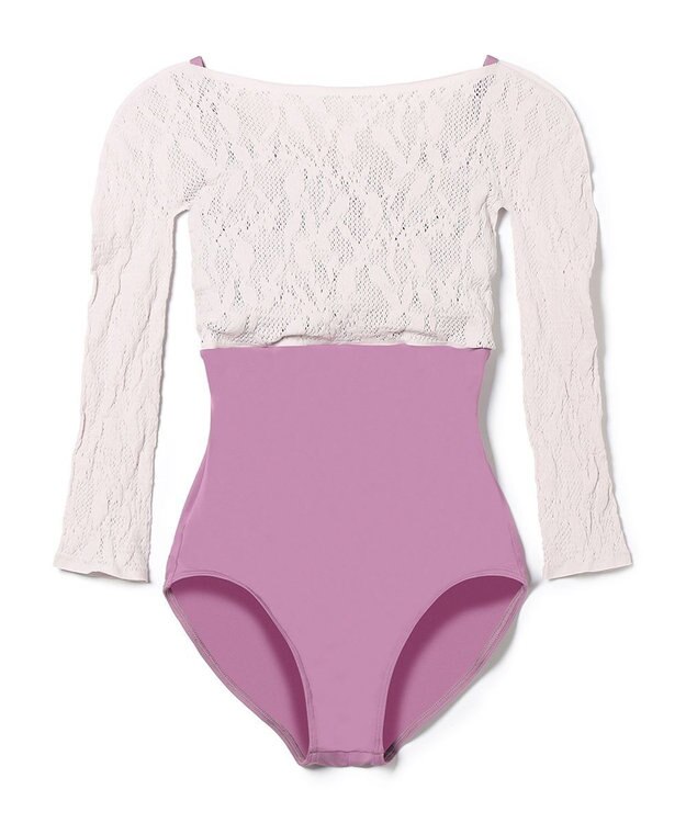 Chacott ７分袖レオタード グレイッシュライラック