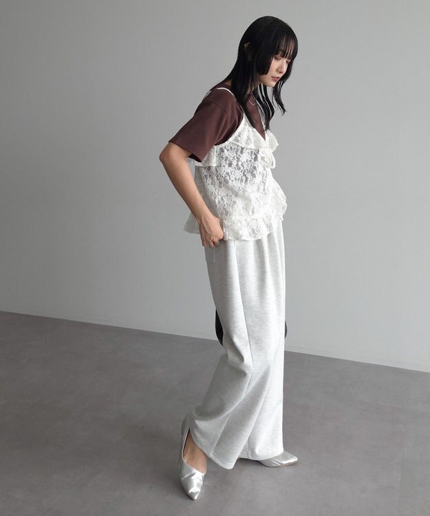 Green Parks レースフリルキャミビスチェ Ivory