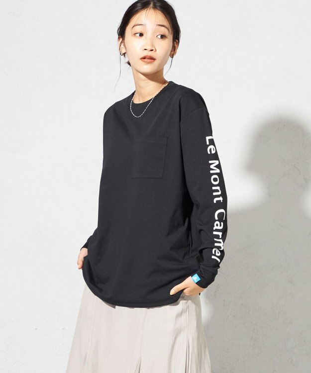 SHARE PARK LADIES 【UNISEX】吸水速乾 ショルダーロゴロングスリーブTシャツ（S・Mサイズ） ブラック