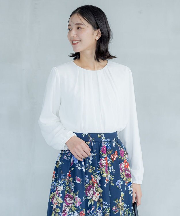 組曲 ドビーシフォン ニュアンスタック ブラウス アイボリー系