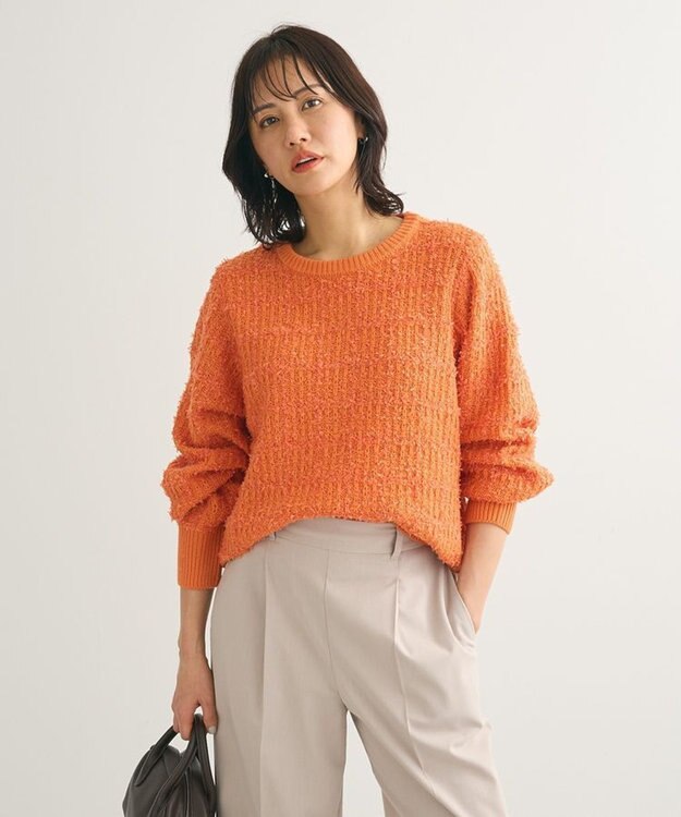 Green Parks テープヤーンニットプルオーバー Orange