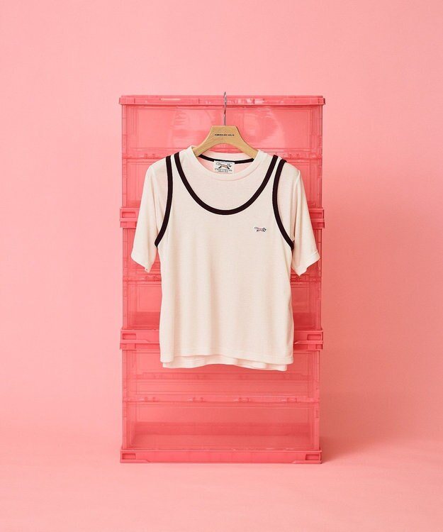 AMERICAN HOLIC 【PENNEY'S】配色タンクトップ+Tシャツ Ivory