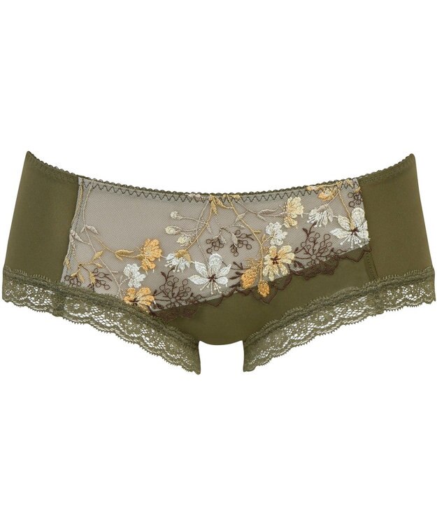 WACOAL ショーツ ボーイレングス 【リボンブラ】 BRB413とペア はきこみ丈あさめ やわらかく伸びる素材（バック） レディース PRA613 /ワコール グリーン