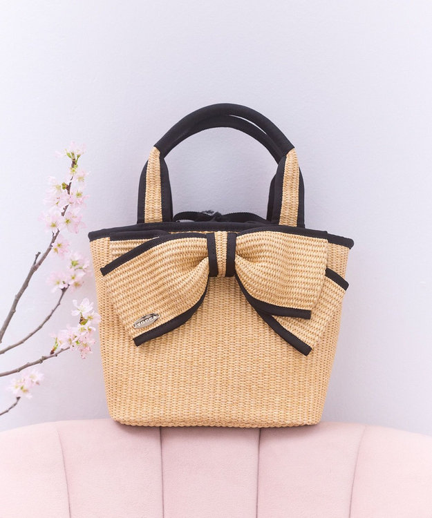 TOCCA BIG RIBBON SUMMER POCHETTE かごバッグ ブラック系