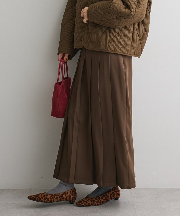 CRAFT STANDARD BOUTIQUE フロントプリーツスカート Brown