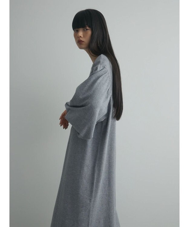 Green Parks armonia. 袖ボリュームニットワンピース Gray