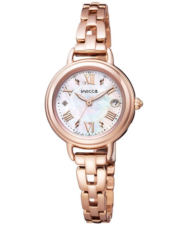 CITIZEN 【アクセサリー感覚で使える】ピンクゴールドのフェミニンなソーラーテック電波時計 ピンクゴールド