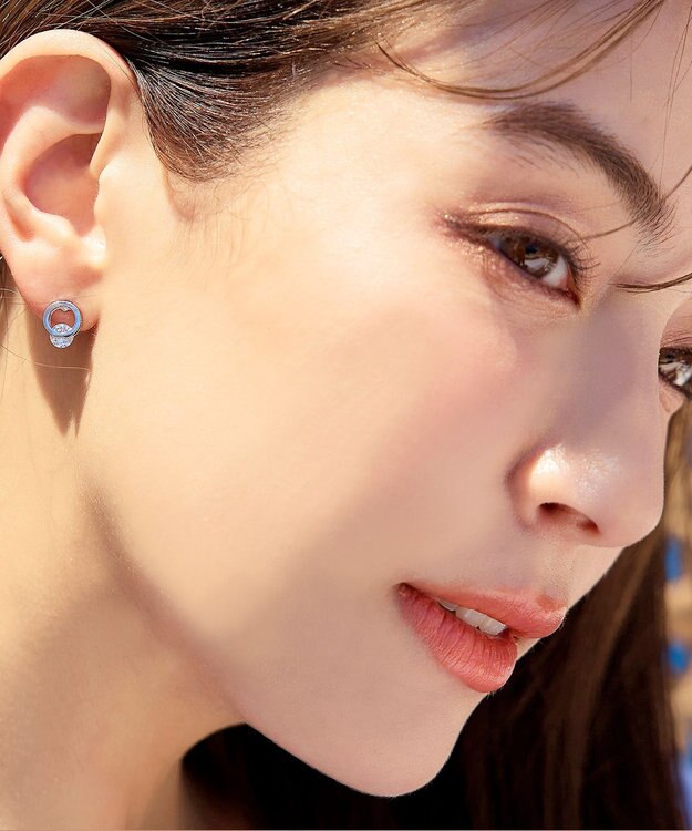 Tiaclasse 【金属アレルギー対応】サークル＋ストーンタイニーピアス シルバー