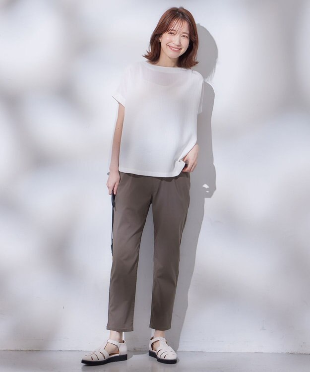 ANY L ミニサッカードルマンスリーブカットソー オフ