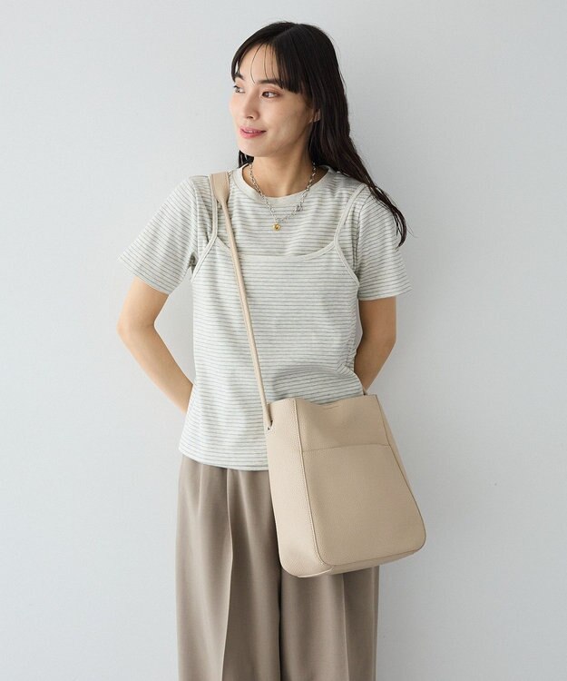 CRAFT STANDARD BOUTIQUE 2点セット/ボーダーキャミ+Tシャツ Light Gray