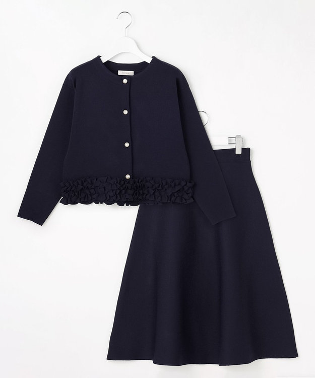 Feroux フリル ニット セットアップ ネイビー系