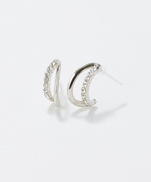 Phoebe 〈アレルギー対応〉ブリリアントダブルフープセラミックピアス　シルバー シルバー