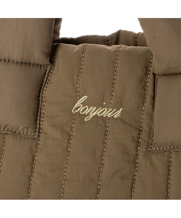 UNBILLION 【テレビ ドラマ着用アイテム】カシュカシュ cachecache / 親子キルティング刺繍トートバッグ カーキ