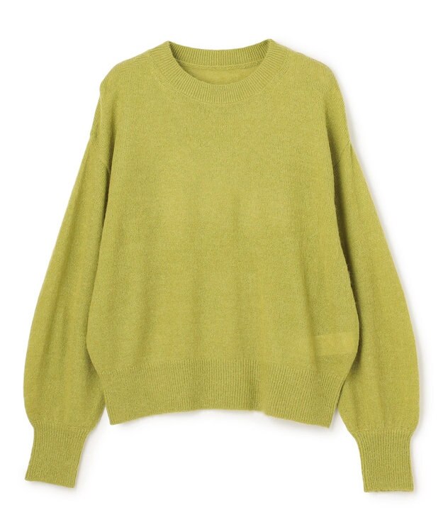 UNFILO シアーアルパカ ボリュームスリーブ ニット グリーン