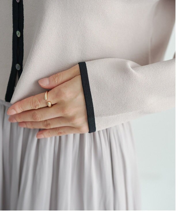 YECCA VECCA 【2点SET】カーディガンセットワンピース Gray Beige