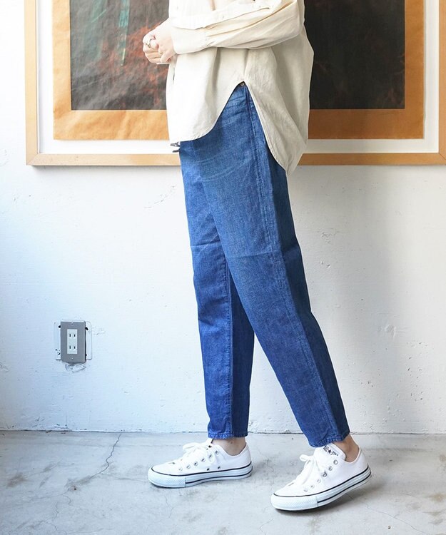 caqu FS linen ankle tapered アンクル丈 テーパードボーイフィットリネンデニム 1year