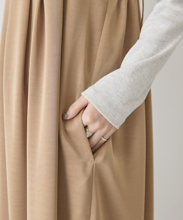 AMERICAN HOLIC タックサテンキャミワンピース Camel