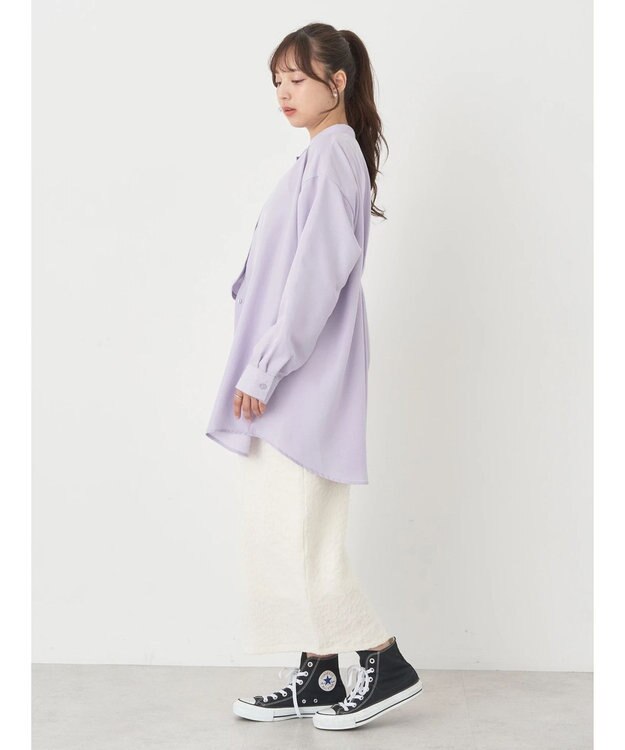 earth music&ecology バックデザインシャツ Lavender