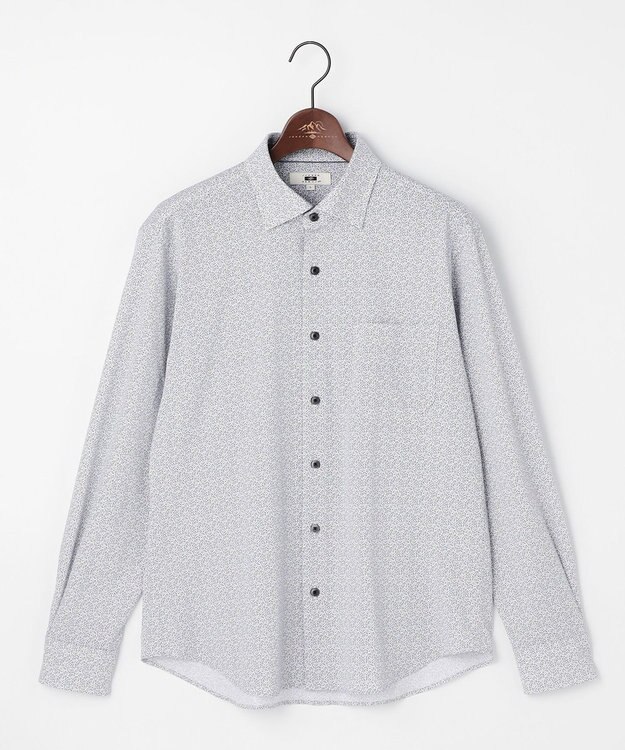 JOSEPH ABBOUD 【綿100％・ジャージー素材・ストレッチ】コンパクトジャージープリントシャツ パープル系5