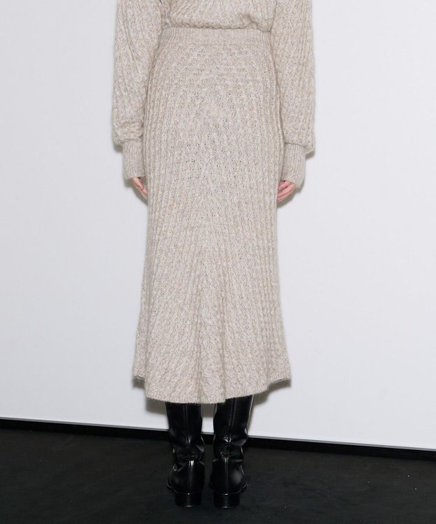 JOSEPH ファジーケーブル　フレアスカート Khaki