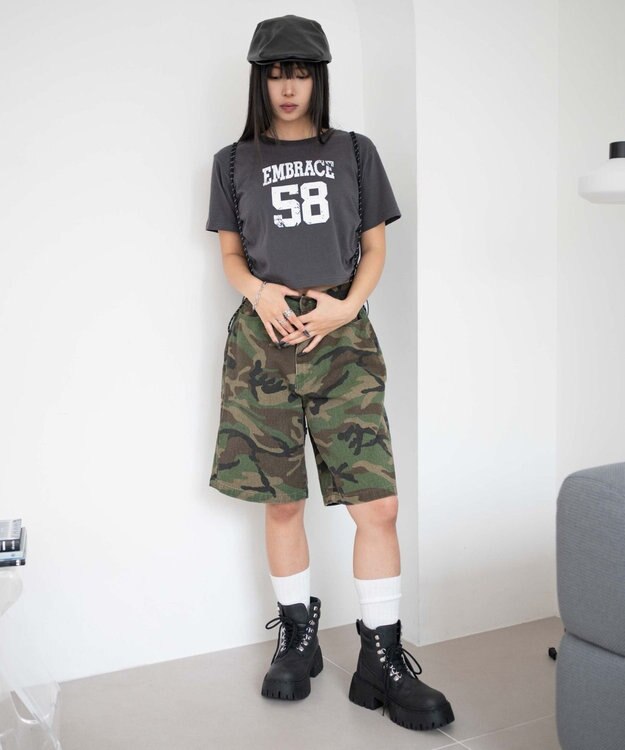 WEGO グラフィックドロストショートT 柄8