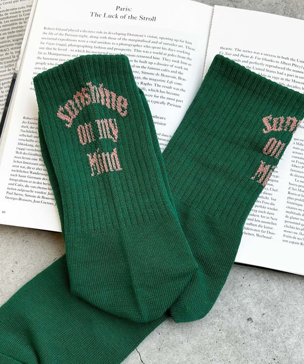 WEGO バックロゴリブソックス グリーン