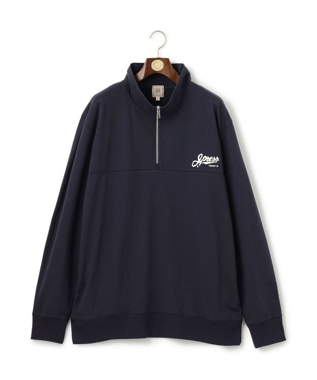J.PRESS MEN 【KING SIZE】インレージャージー ロゴハーフジップスウェット ネイビー系