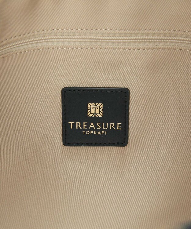 TOPKAPI 【TREASURE TOPKAPI】【アップデート】マイルドサテン スカーフ柄 巾着 ショルダートートバッグ ダークグレー