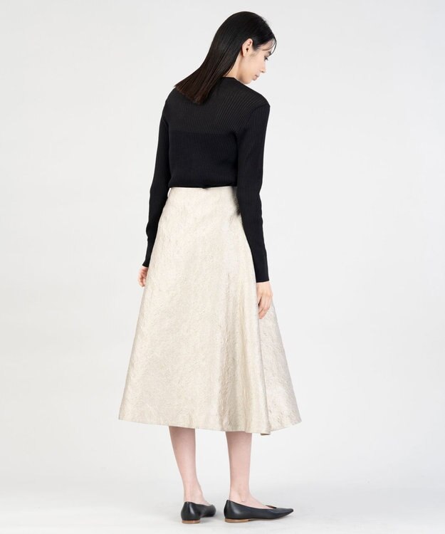 23区 【エステータ】シャイニージャカード フレアスカート グレージュ系