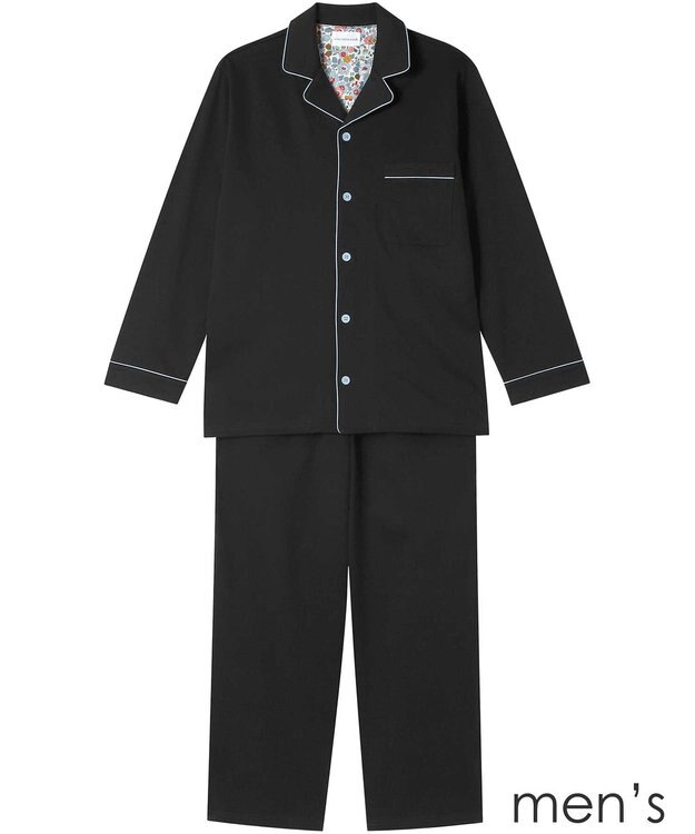 une nana cool 【綿100％】やわらか天竺メンズパジャマ　ＭＡＤＥ　ＷＩＴＨ　ＬＩＢＥＲＴＹ　ＦＡＢＲＩＣ BL