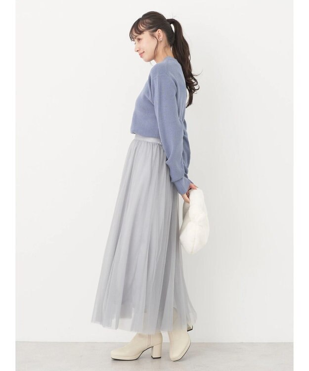 earth music&ecology アンチピリングハイネックプルオーバー Blue