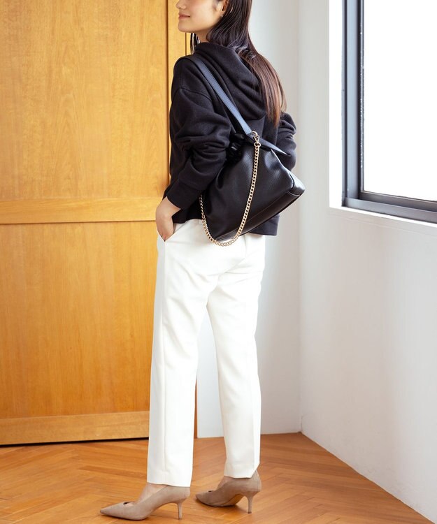 組曲 ギャザーワンショルダーハンドバッグ ブラック系