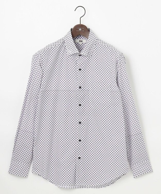 JOSEPH ABBOUD 【オーガニックコットン使用】ジオメトリックパターンシャツ ライラック系5