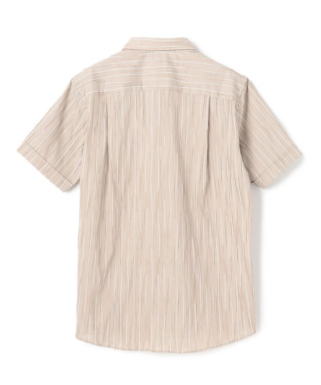 JOSEPH HOMME リンクルストライプ　半袖シャツ ベージュ系1