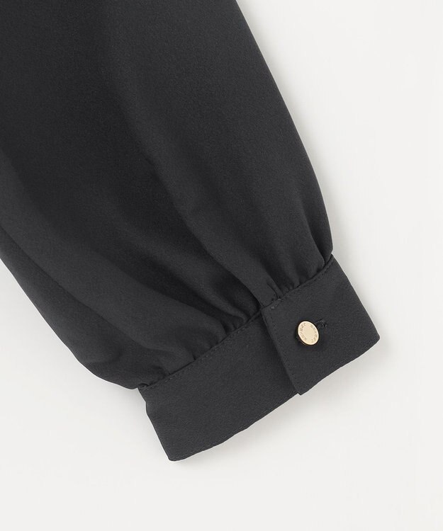 J.PRESS LADIES 【洗える】ヌーディスバックサテン ピンタック ブラウス ネイビー系