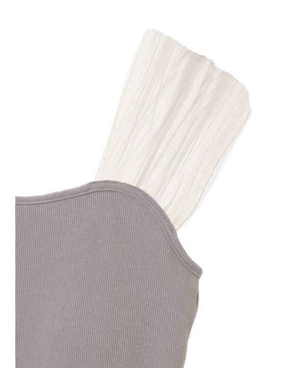 earth music&ecology チュールドッキングカップ付キャミソール Gray