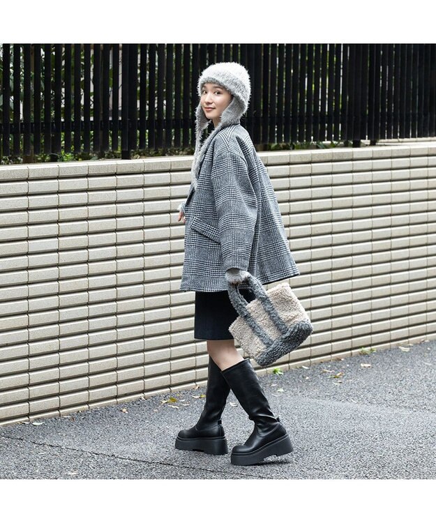 林八百吉商店 un chapeau  ミンクニットウィンター グレー